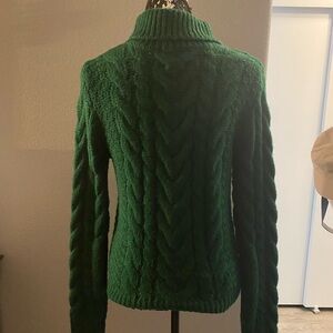 Harper Heritage Forest Dark Green Cable Knit Sweater